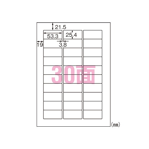 エーワン(A-one) ラベルシール インクジェット A4 30面 耐水光沢白 28983(04371)