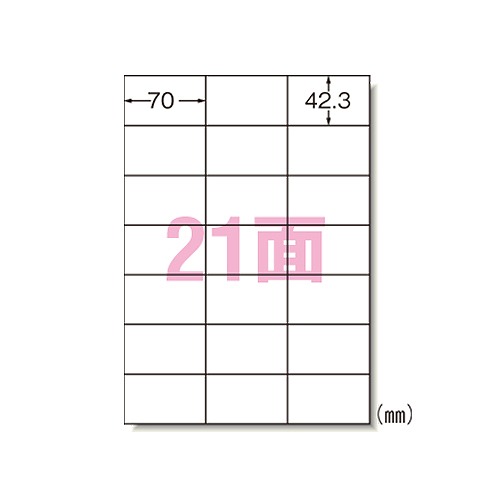 エーワン(A-one) ラベルシール プリンタ兼用 A4 21面 キレイにはがせるタイプ 入数：1パック(10入) 31257(09013)