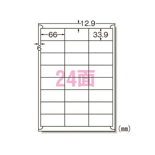 エーワン(A-one) ラベルシール プリンタ兼用 A4 宛名用 24面 入数：1パック(100シート) 31512(09066)