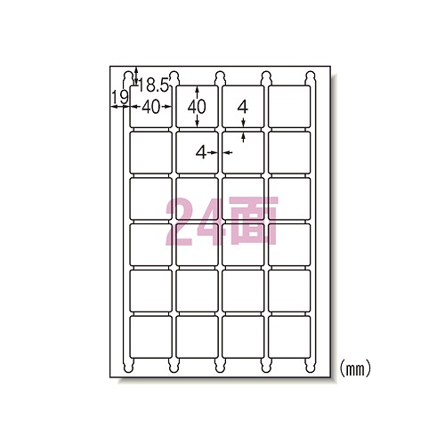 エーワン(A-one) ラベルシール プリンタ兼用 A4 24面 正方形 ハイグレードタイプ 75624(20567)