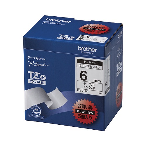 �u���U�[�H�� �s�[�^�b�`�e�[�v ��/�� 6mm �����F1��(5��) TZE-211V(09842)