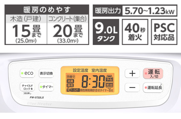 ダイニチ LSタイプ 石油ファンヒーター ムーンホワイト 木造15畳