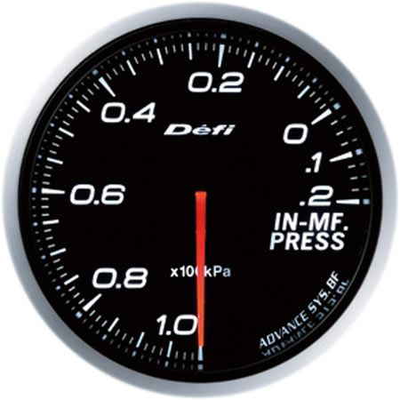 デフィ Defi-Link Meter ADVANCE BF インテークマニホールドプレッシャー計 φ60 照明色：ホワイト DF10101｜apagency02