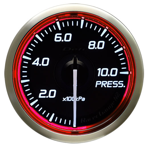 デフィ Racer Gauge N2 圧力計 レッドモデル φ52 DF16203｜apagency02