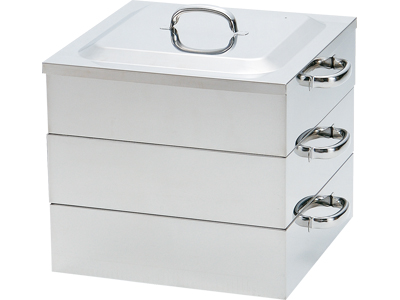 18-8 電磁調理器対応角蒸し器2段 39cm (006657-004)