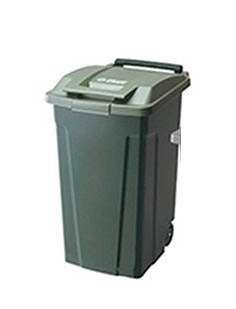 ハンドル付 ダストボックス90 グリーン 90L 2輪キャスター付 6728SP(060069-001)