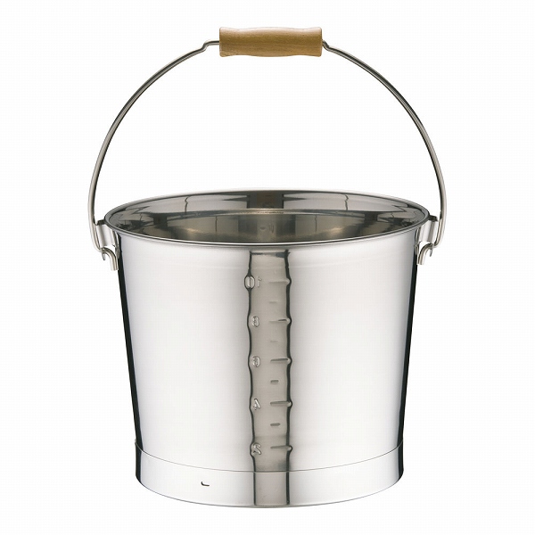18-8 プレスバケツ 10L 目盛付 ABK03010