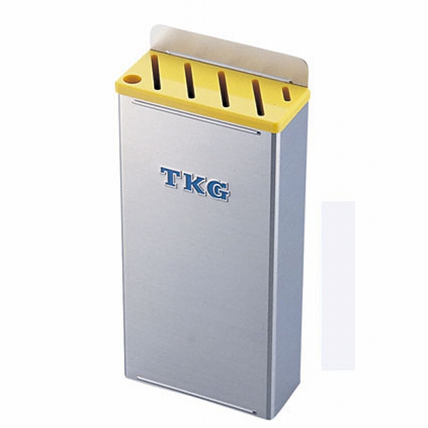 TKG 18-8 プラ板付カラーナイフラック 黄 小 Aタイプ AHU653