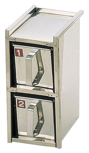 18-8 引出式おしゃべりミ入 2段2ヶ入 溶接 AYK17022 その他キッチン、日用品、文具-キッチン、日用品、文具