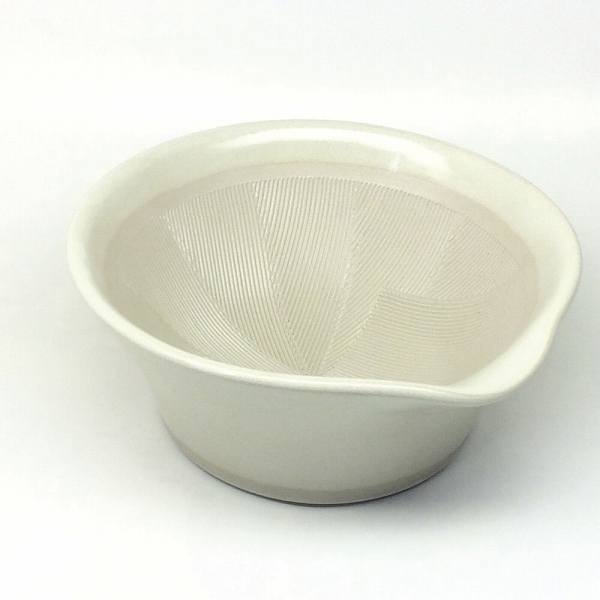 元重製陶所 離乳食にも使えるカラーすり鉢 白色 陶器 BLN0101