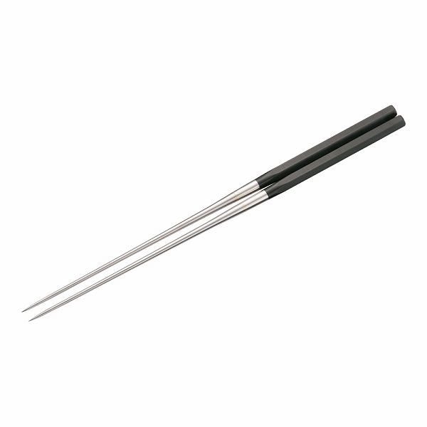 金口製作所 本焼ステンレス黒合板 六角柄盛箸 180mm 2118(BML1605)