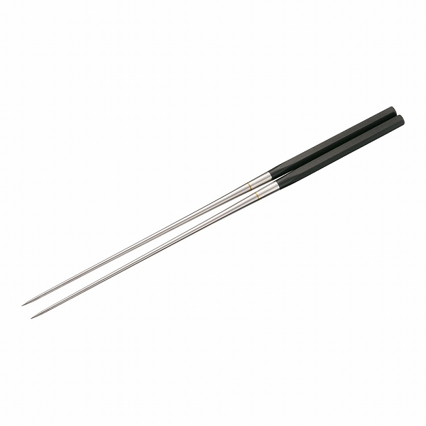 金口製作所 本焼ステンレス黒合板 六角柄盛箸 210mm 2121(BML1606)