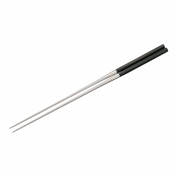 金口製作所 本焼ステンレス黒合板 六角柄盛箸 240mm 2124(BML1607)