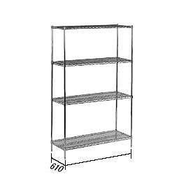 TKG ワイヤーシェルフセット 1220×610×1900 5段 HWI07135