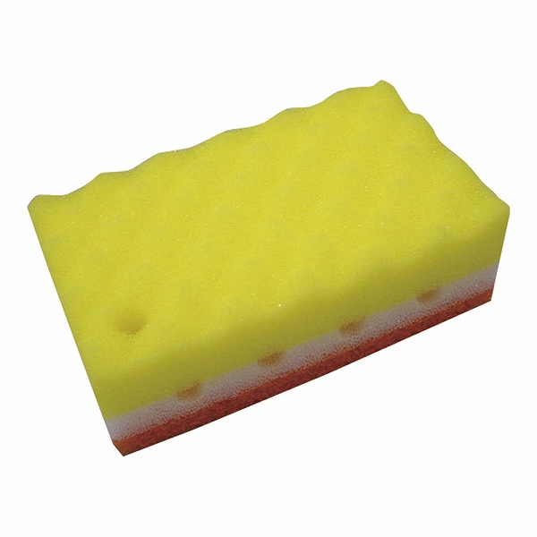 Yahoo! Yahoo!ショッピング(ヤフー ショッピング)ワコー ストロング スポンジたわし イエロー 120×70mm ビーズ SA-24（JSP3108）