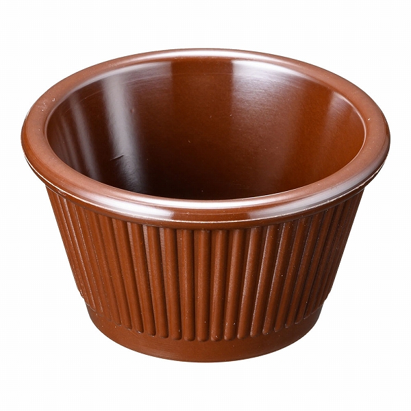 ジェスナー(Gessner) ラメキン リブ付 ブラウン メラミン 0384A(PLM096A)