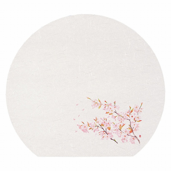 ヤマコー(Yamaco) 尺3半月四季懐石まっと 桜 370×335mm 入数：1セット(50枚入) QKI01