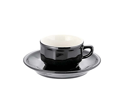 APILCO(アピルコ) フローラ モカカップ＆ソーサー ブラック 入数：6客入 RAP3602