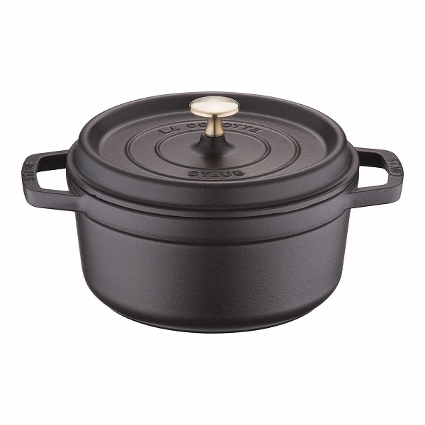 ストウブ(Staub) ピコ・ココット 黒 22cm ラウンド 鋳鉄 40509-305(RST3407)