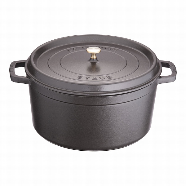 ストウブ(Staub) ピコ・ココット 黒 34cm ラウンド 鋳鉄 40510-307(RST3413)