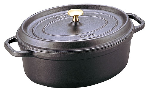 ストウブ(Staub) ピコ・ココット 黒 37cm オーバル 鋳鉄 40509-370(RST3509)