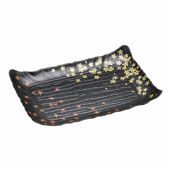 プラ容器 筑後 春秋 黒 中 入数：1セット(10枚入) XNS0203