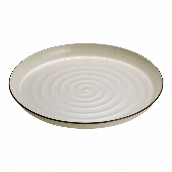 プラ容器 益子 茶フチ 37cm 入数：1セット(10枚入) XNS0703