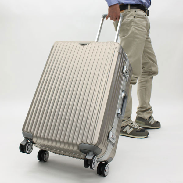 HIRO アルミ仕様 キャリーケース シャンパンゴールド Mサイズ 約24インチ アルミ製 TSAロック搭載 魅せるスーツケース｜apagency02｜02