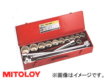 ミトロイ/MITOLOY 3/4"(19.0mm) ソケットレンチセット 11コマ16点 メタルケースセット S616M｜apagency02