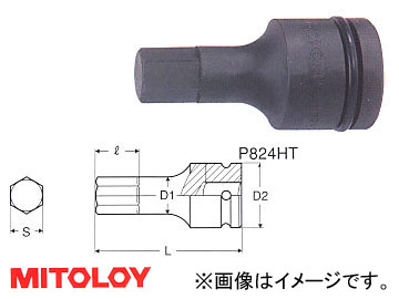 ミトロイ/MITOLOY 1"(25.4mm) ヘックスソケット(パワータイプ) スペア 32mm P832HT｜apagency02