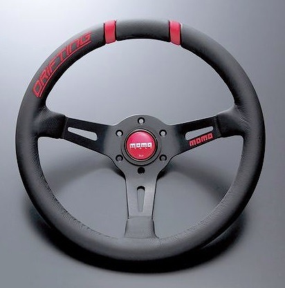 momo DRIFTING ステアリング 黒/赤 MOMO/モモ ステアリング DRIFTING ブラックレザー/ブラックスポーク