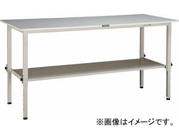 トラスコ中山/TRUSCO SAEM型高さ調整作業台 900X600 下棚2枚付 W色 SAEM0960LT2W(4546741)