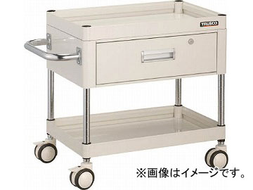 トラスコ中山/TRUSCO ファルコンワゴン 1段引出付 600X400 U双輪 YG色 FAW662VDYG(4369131) JAN：4989999216851