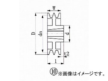 EVN ブッシングプーリー SPB 300mm 溝数2 SPB300-2(4555074) JAN：4571314380257