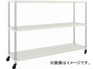 トラスコ中山 フェニックスラック 1800X450 3段 U車輪付 W色 PER-4643-U125-W(4844963)