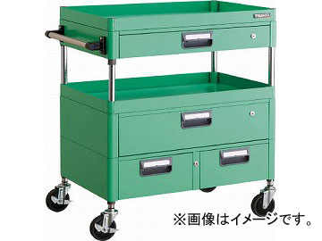 トラスコ中山 フェニックスワゴン 600X400XH880 引出付 W色 PEW-962VWZ-W(4883985)