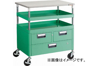トラスコ中山 フェニックスワゴン 600X400XH880 引出 天板付 W色 PEW-962VWT-W(4883969)