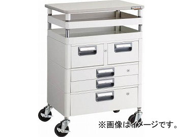 トラスコ中山 フェニックスワゴン 600X400XH880 引出 天板付 W色 PEW-962VXWT-W(4884035)