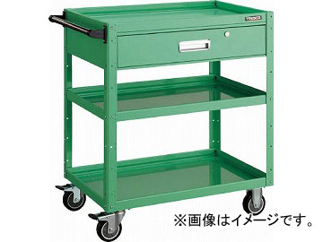 トラスコ中山 イーグルワゴン 600X400 深型1段引出付 ウレタン W色 EGW-963YU-W(4878451)