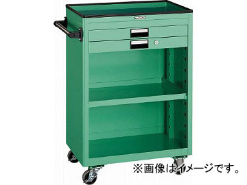 トラスコ中山 ツールワゴン 600X400 浅型2引出 幕板付 W NTS-620P-W(4846583)