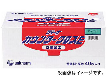 ユニ・チャーム ディーナ GディーナカウンタークロスE 普通判厚地 グリーン 46019(7604335) 入数：1箱(40枚)