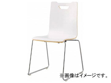 アイリスチトセ リフレッシュチェア フーク 背・座合板 塗装ループ脚 ホワイト CFKCR-G-W(7902140)