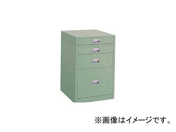 トラスコ中山/TRUSCO 作業台用サイドキャビネット 4段 グリーン UDC11101(2401886) JAN：4989999646207