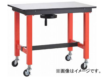 トラスコ中山/TRUSCO ハンドル昇降式作業台 車輪付 900×600×H770〜970 TFKSS0960C75