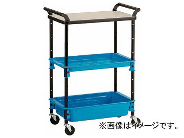 トラスコ中山/TRUSCO ツールワゴンロイヤル 天板付589×320×856浅1深1 スカイ TWR411TSB(4146158) JAN：4989999188646