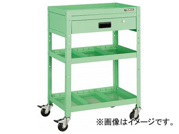 トラスコ中山/TRUSCO ラビットワゴン 600×400 引出1段 仕切2段付 YG色 RBW963S2VYG(3663680) JAN：4989999032178