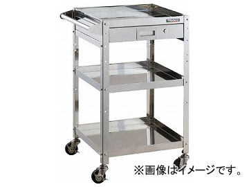 トラスコ中山/TRUSCO クリーンラビット 100φ導電車SUS金具ハンドル付 引出付 CRB953HVSD100(4086562)