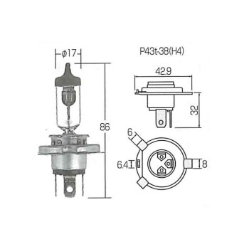 ピットワーク ハロゲンバルブ ハイパーブループレミアム H4u 12V-60/55W 前照灯用 AY09P-2B038