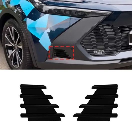 適用: トヨタ CHR C-HR 2024 2025 ABS ブラック フロント バンパー フォグライト 吹き出し口 ガイド 装飾 サーフェス SR-AA-4181_1