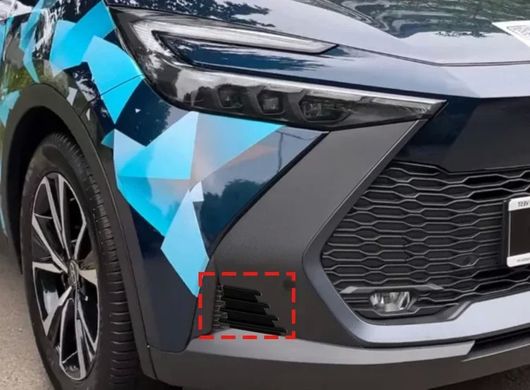 適用: トヨタ CHR C-HR 2024 2025 ABS ブラック フロント バンパー フォグライト 吹き出し口 ガイド 装飾 サーフェス SR-AA-4181_4
